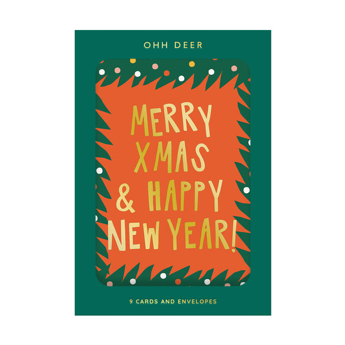 Merry Christmas Typographic Card Set