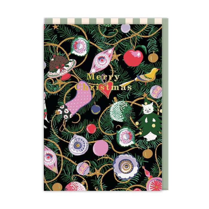 Baubles Christmas Card