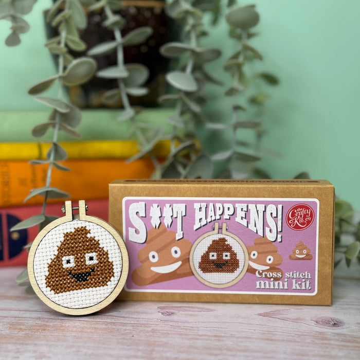 S**t happens Mini Matchbox Cross Stitch Kit