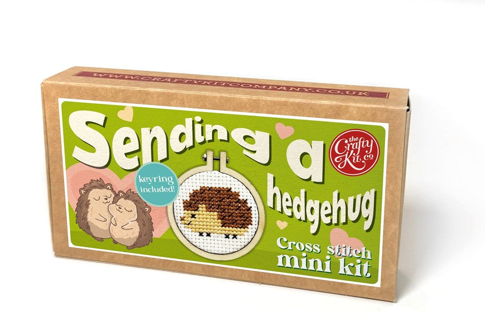 Sending a Hedgehug Mini Matchbox Cross Stitch Kit