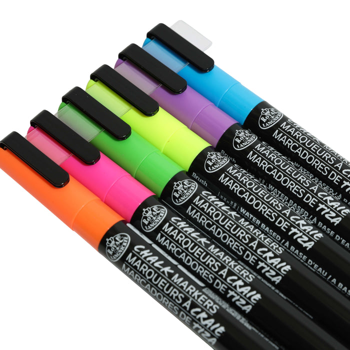 Chalk Markers Brush Tip Neon Set 6pc