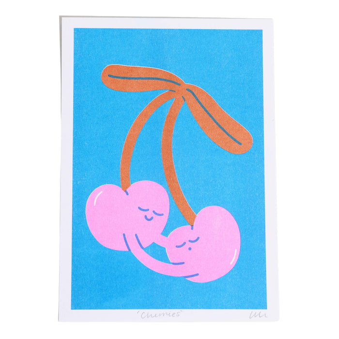 Cherries Risograph Print