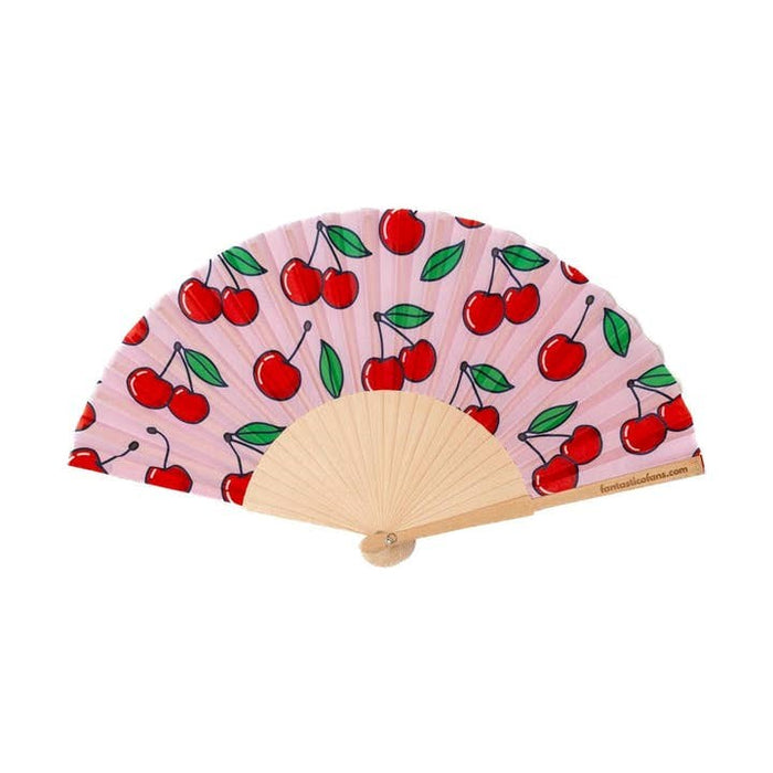 Cherries 23cm Fan Pink