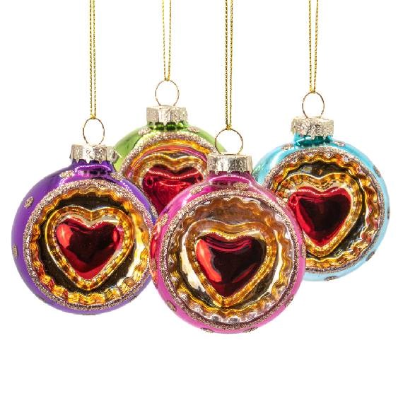 Indented Heart Bauble - Assorted