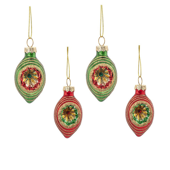 Mini Retro Bauble - Set of 4