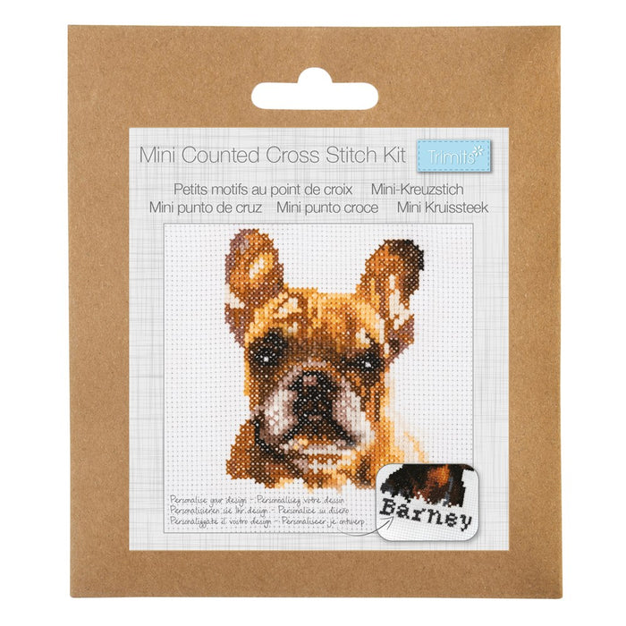 Mini Cross Stitch Kit - French Bulldog