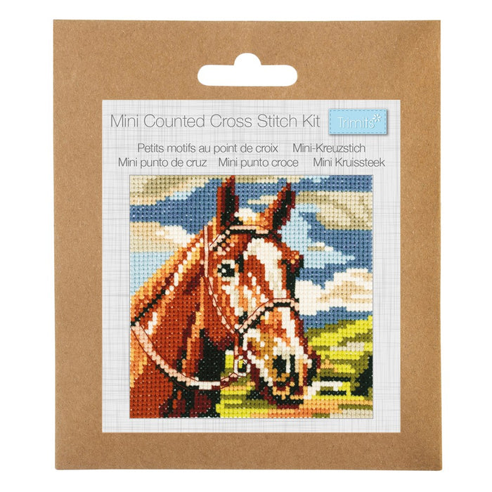 Mini Cross Stitch Kit - Brown Horse