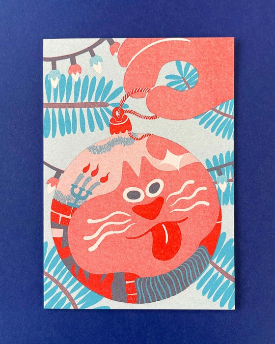 YUK FUN Christmas Card - Cat Bauble