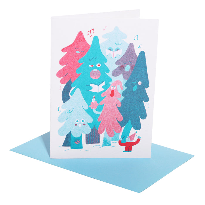 Tree Carols Riso Christmas Card