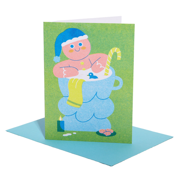 Gingerbread Riso Christmas Card