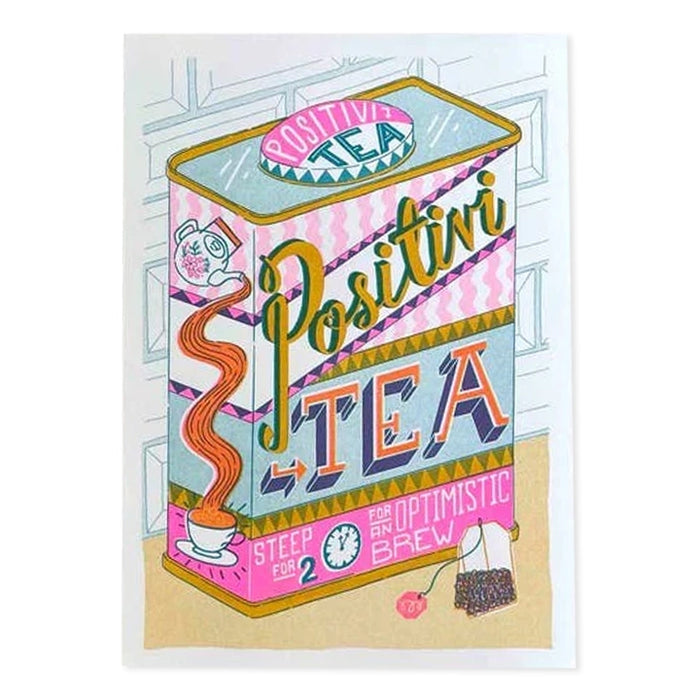 Positivity Tea Caddy A4 Risograph Print