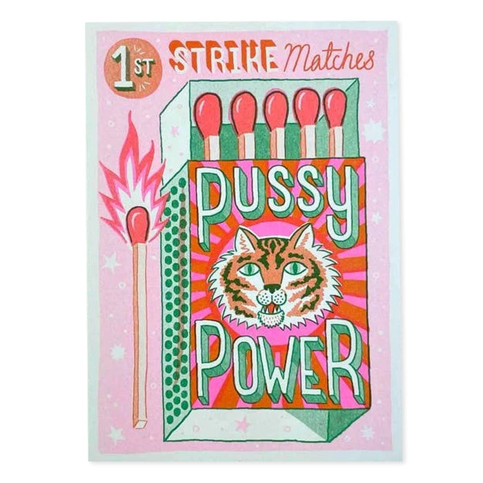 A5 Pussy Power Matchbox Riso Print