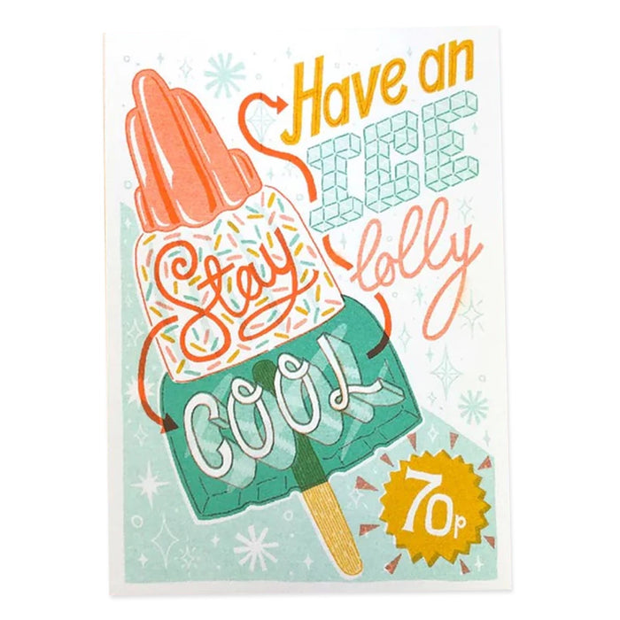 A5 Stay Cool Lollipop Riso Print