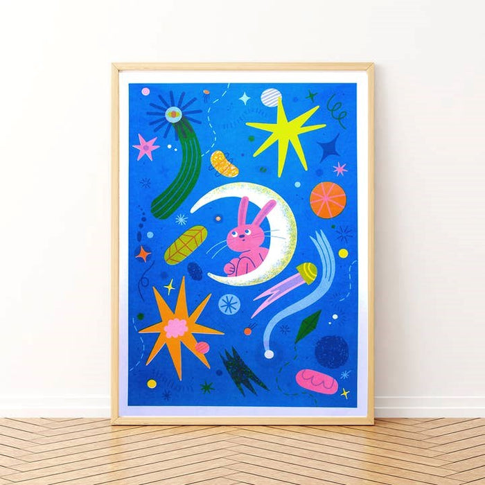 Space Bunny A3 Riso Print