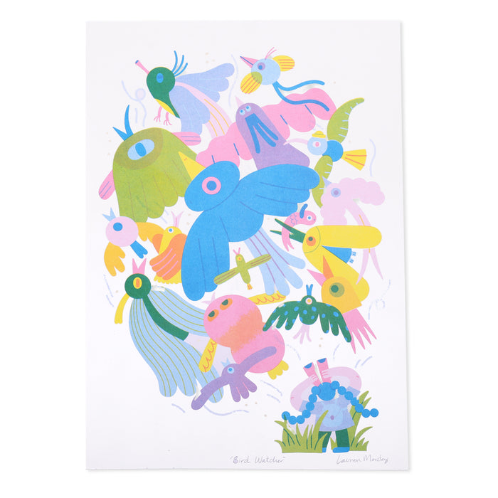 Bird Watcher A3 Riso Print