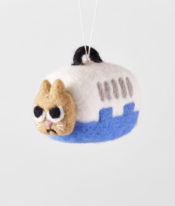 Coco Cat in a Carrier Felt Decoration