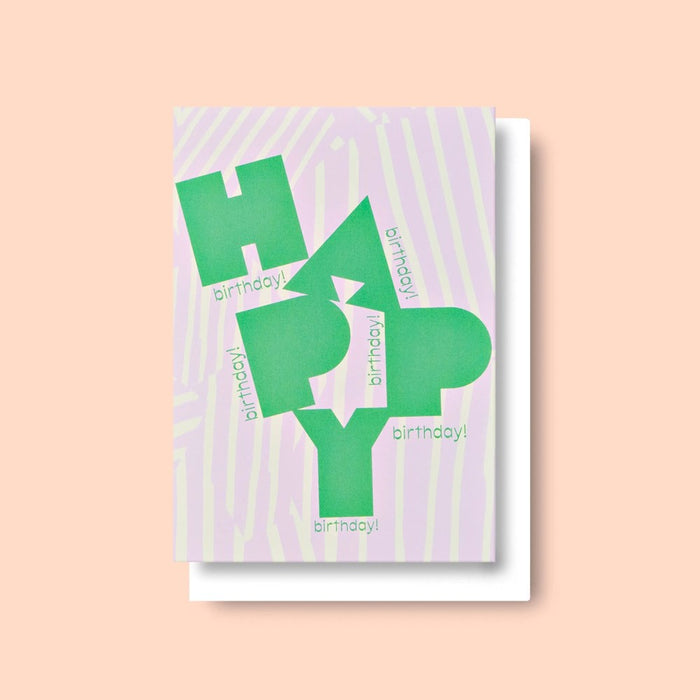 Stripes Happy Birthday Card