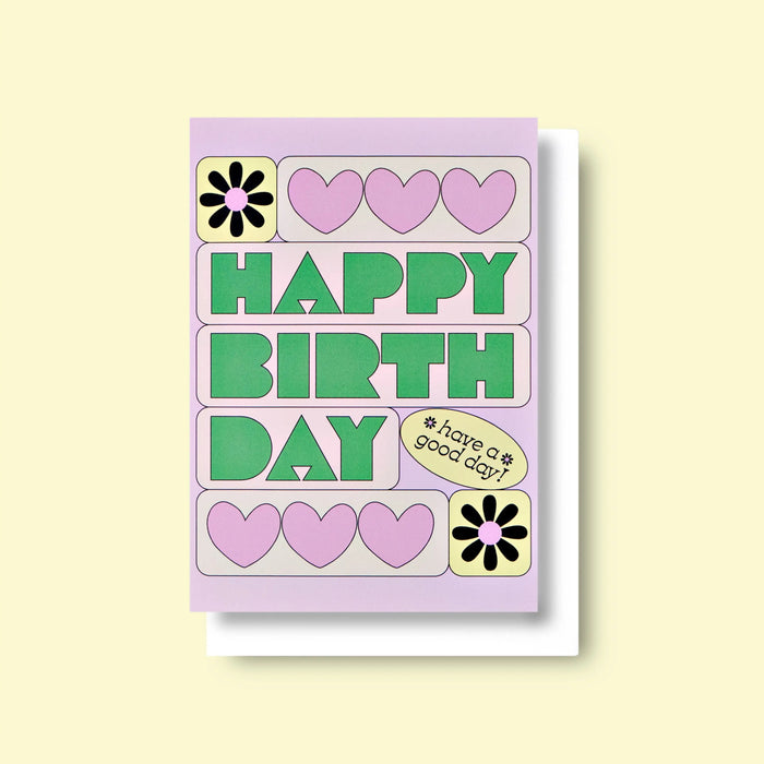 Heart Block Birthday Card