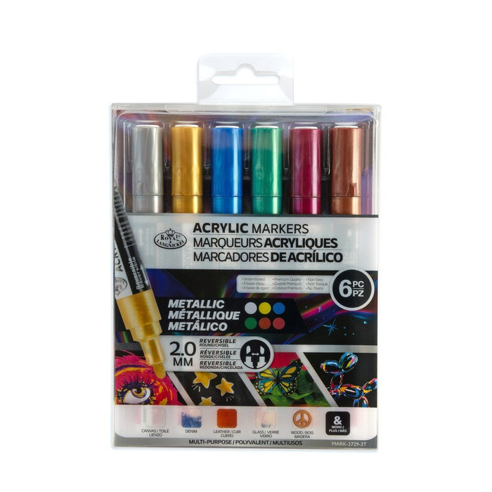 Acrylic Markers Metallic 6pc