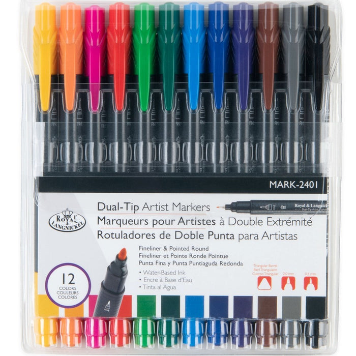 Dual-tip Watercolour Markers 12pc