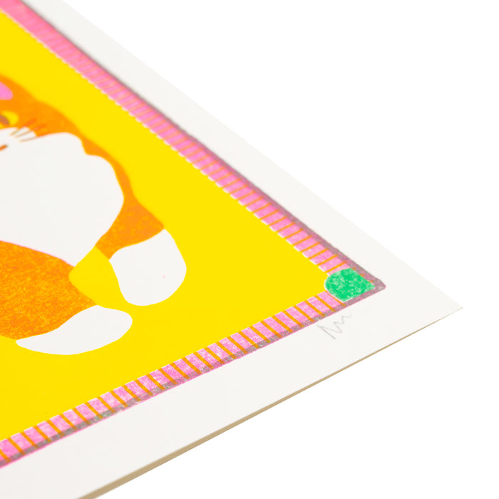 Orange Cat Mini Riso Print