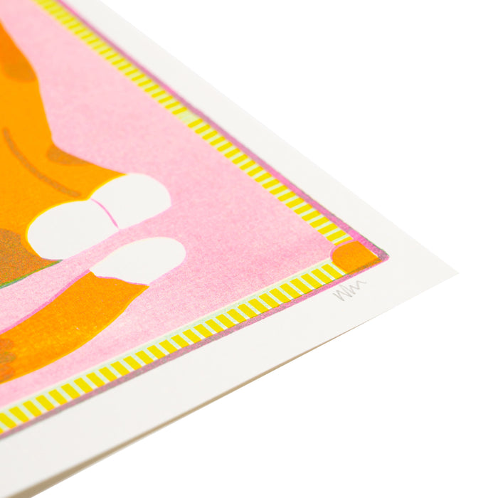 Orange Patchy Cat Mini Print