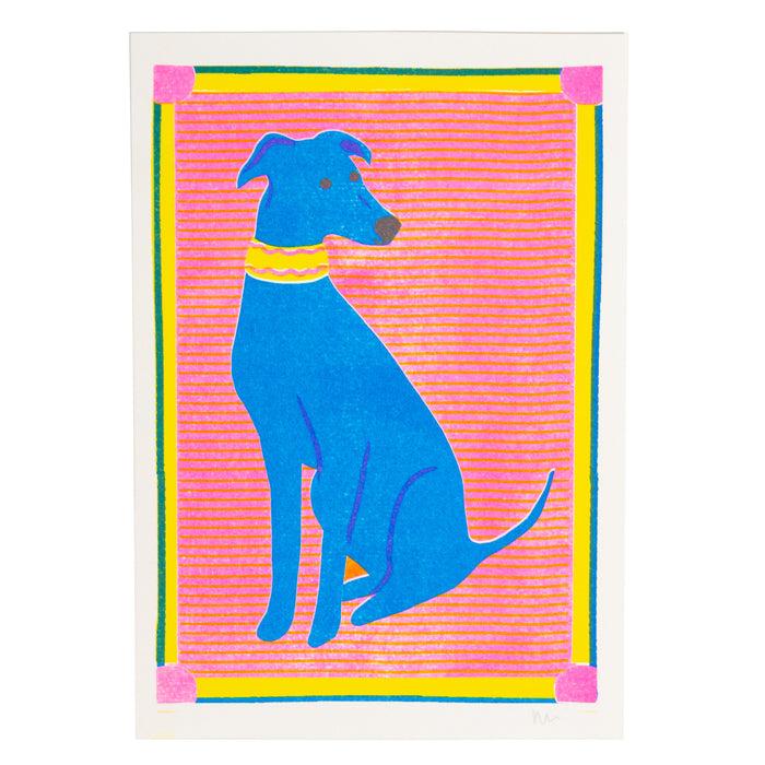 Greyhound Mini Risograph Print