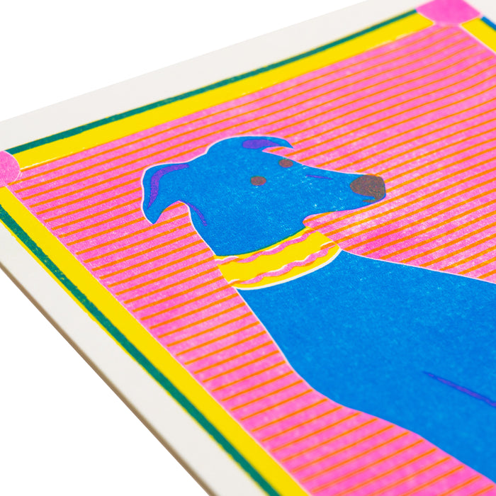 Greyhound Mini Risograph Print