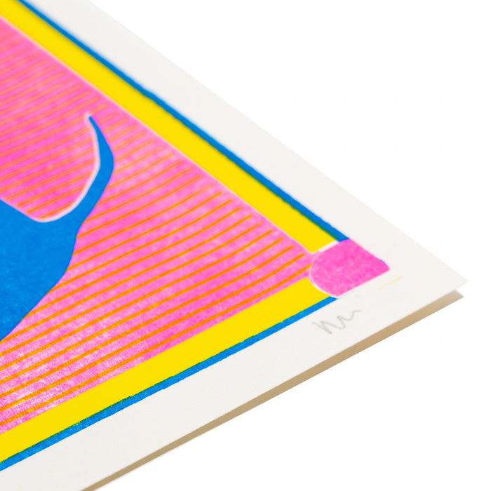 Greyhound Mini Risograph Print