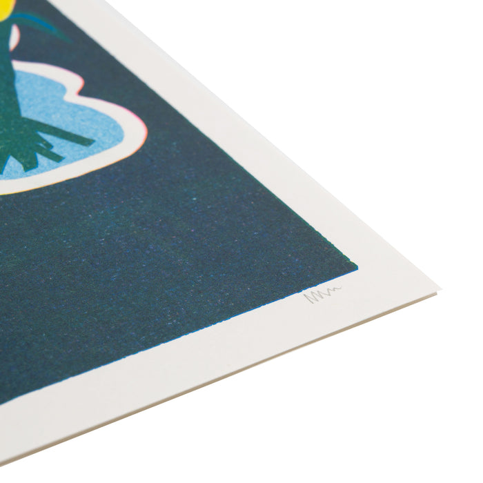 Cat with Flowers Print