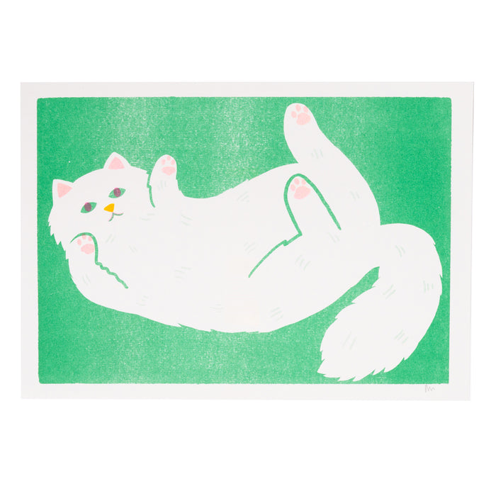 Stretching Cat Print