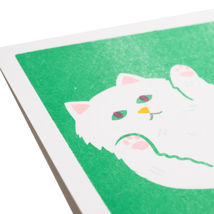 Stretching Cat Print