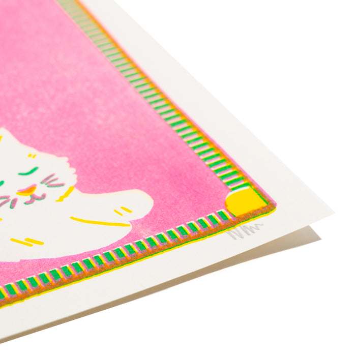 White Cat Mini Print