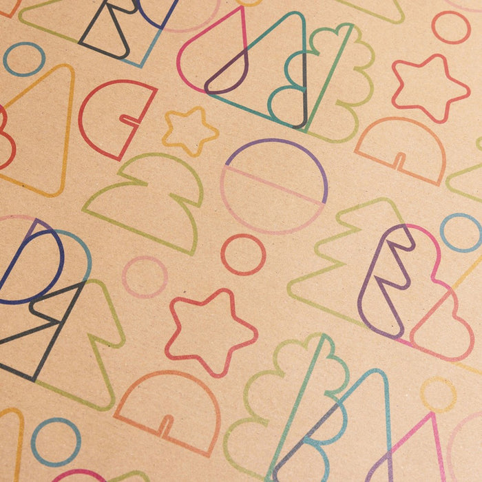 Gift Wrap Roll - Festive Colour Outline