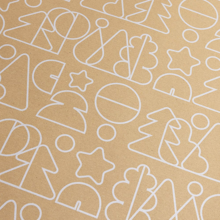 Gift Wrap Roll - Festive White Outline