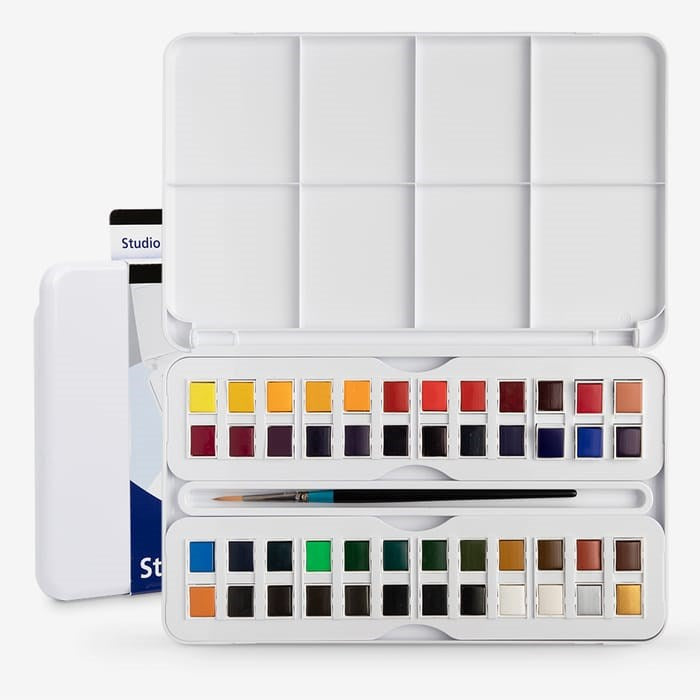 Aquafine Watercolour half pan 48 set
