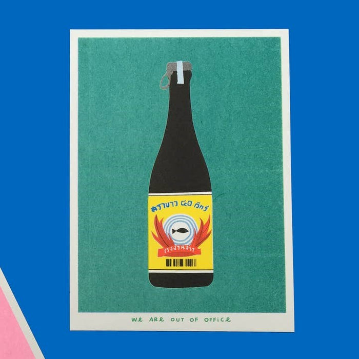 A Riso Graph Print of A Thai Bottle of Booze