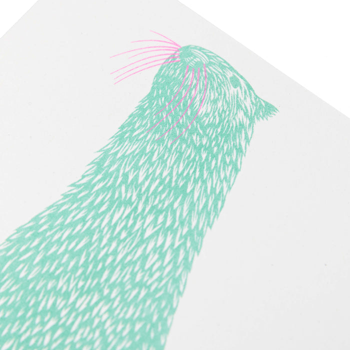 Long Otter Print - Green