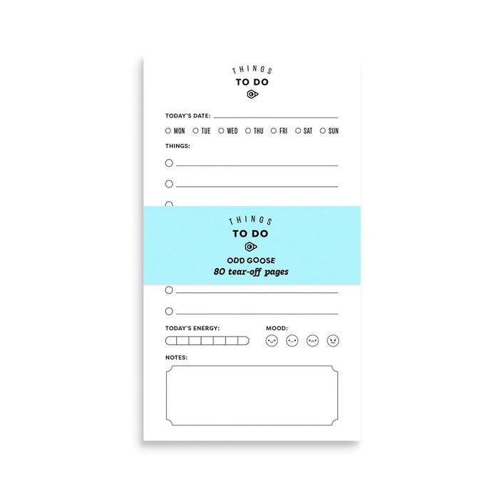 To-do list pad with tear-off pages on a white background