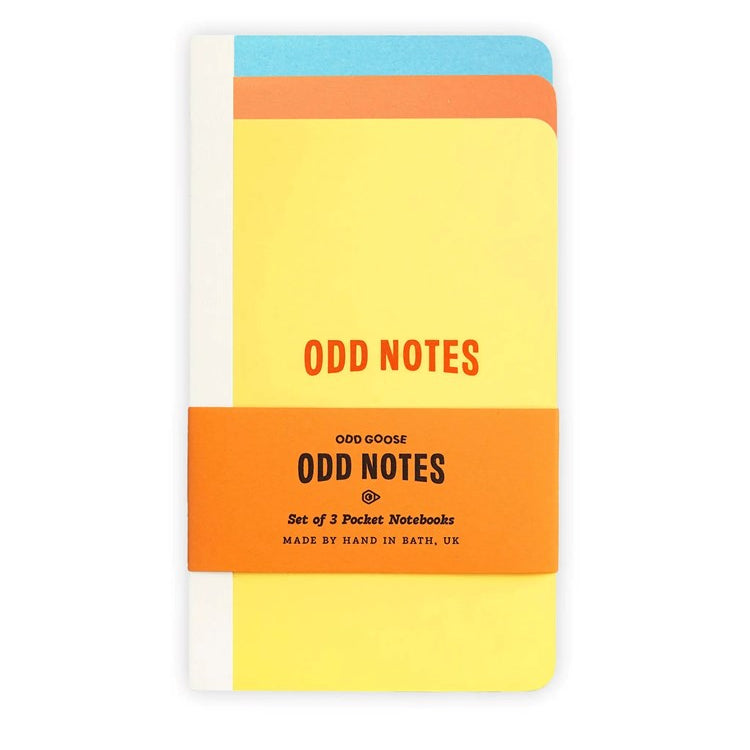 Notebook with 'Odd Notes' branding on a white background