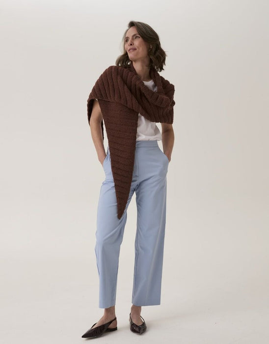 Clam Shell Ribbed Shawl Knitting Pattern