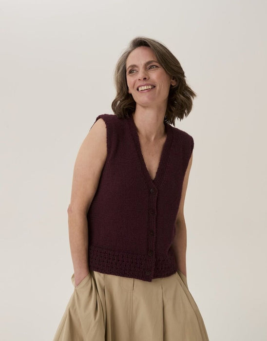 Beehive Rib Vest Knitting Pattern
