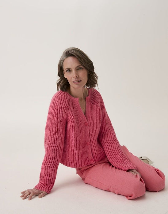 Root System Rib Cardigan Pattern