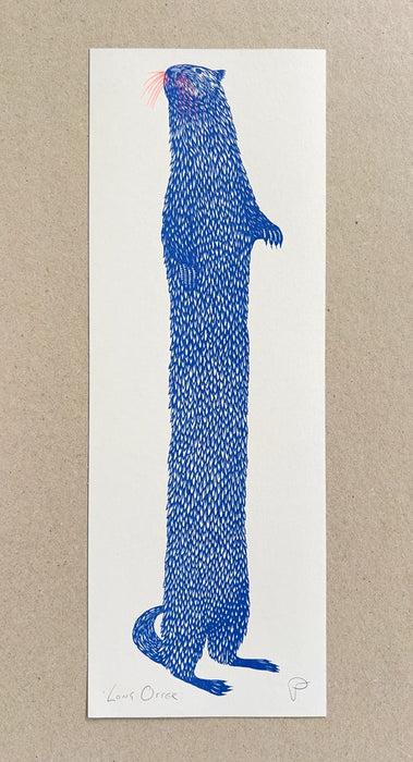 Long Otter Print - Blue