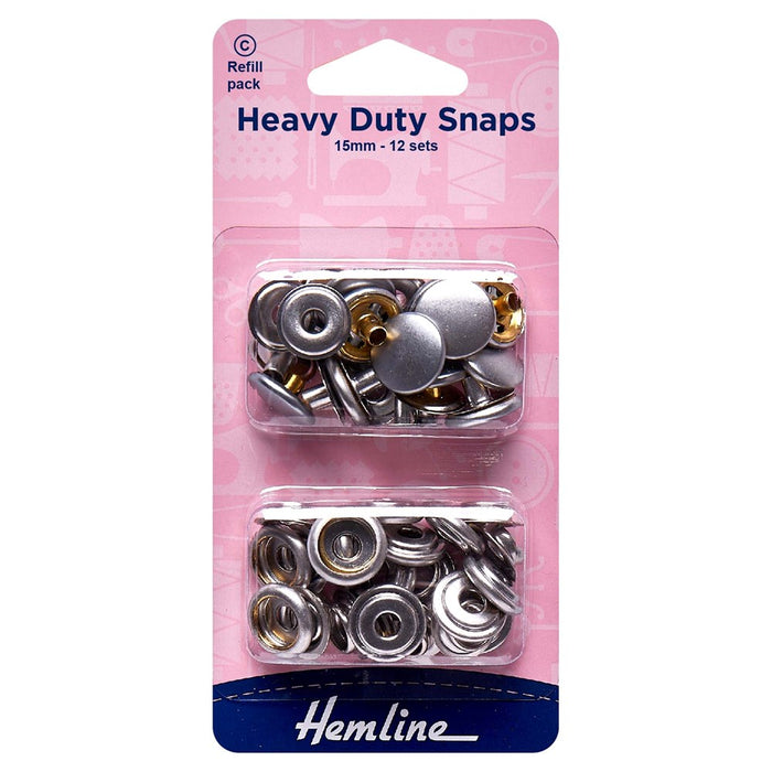 Heavy Duty Snap Fasteners Nickel Silver 15mm