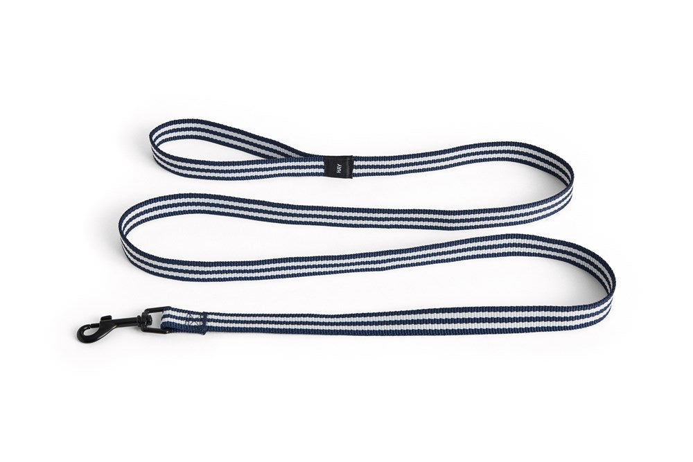 Dog Leash Flat S/M - Blue and White Stripe