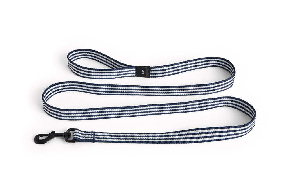 Dog Leash Flat M/L - Blue and White Stripe