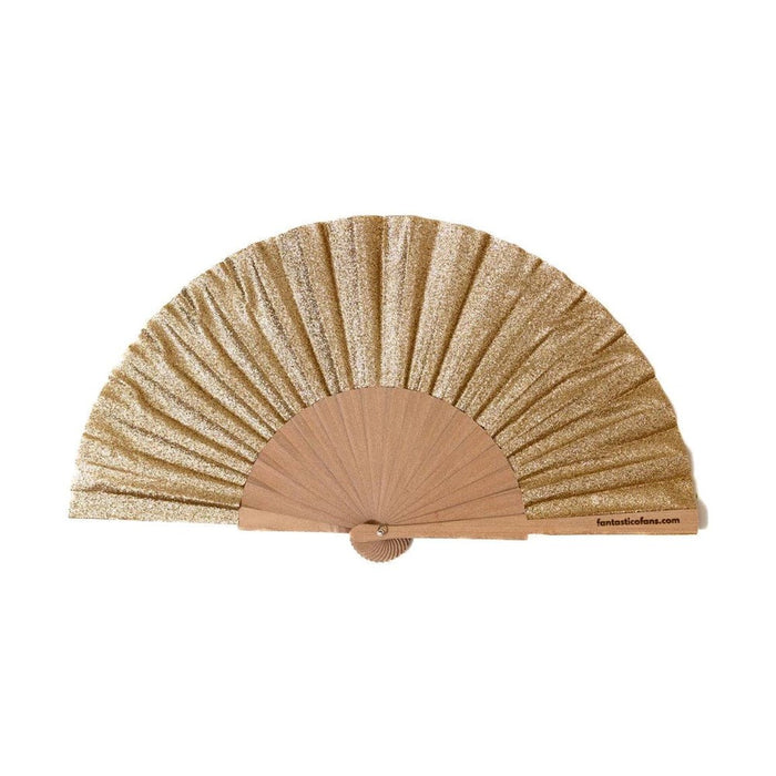 Champagne Gold Glitter 23cm Fan