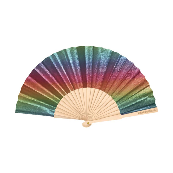 Rainbow Glitter 23cm Fan