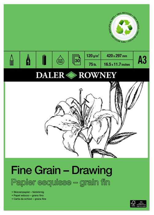 Daler Rowney Eco Fine Grain Drawing Pad 120gsm